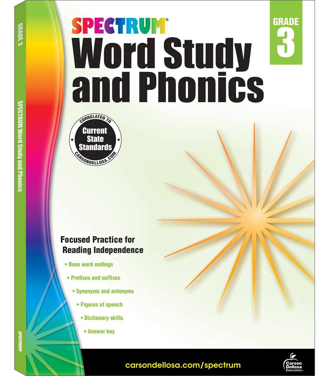 Spectrum Grade 3 Word Study and Phonics Workbook, Language Arts Book Covering Vocabulary, Dictionary Skills, Spelling, Figures of Speech, Prefixes, Suffixes, ELA Classroom or Homeschool Curriculum